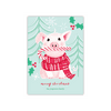 Personalized Holiday Card - Peppermint Pig - 5 x 7 Flat