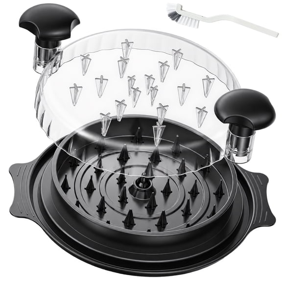 ESIYTGOP 10in Chicken Shredder Tool with Cleaning Brush, Meat Twist Shredder, Chicken Breast Shredder, Visible Lid, Food Tray, Dishwasher Safe Kitchen Gadgets for Chicken, Pork and Beef Meal Prep