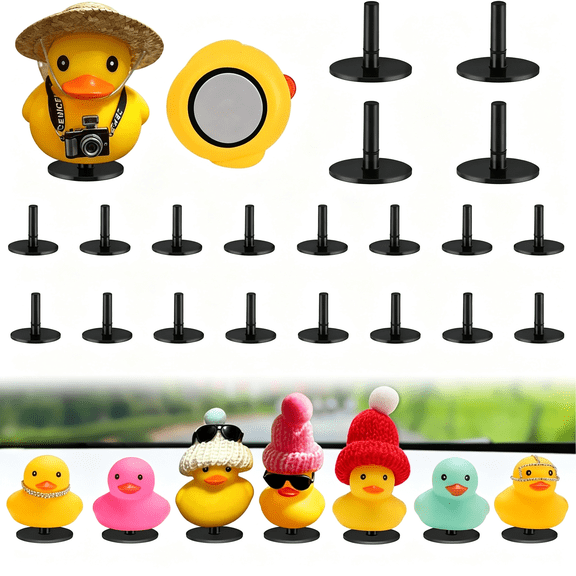 RIONIMA 20Pcs Duck Mount,Flock Locker Rubber Duck Holder Dashboard for Dash&Fixed Display,Gift for Lover,Double-Sided Stickers Included(20Pcs)