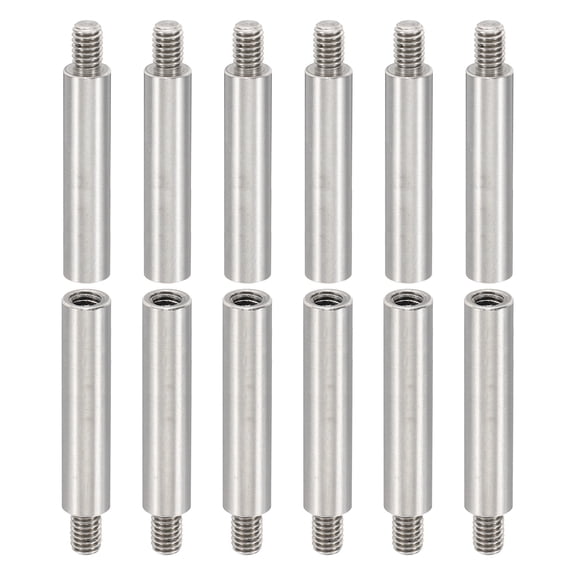 12pcs M4 Standoffs, M4 30 6mm Spacer Standoffs Steel Threaded Standoffs Screws 4mm ID 6mm OD Metric Male Female