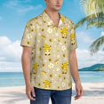 thumbnail image 5 of Fotbe Cute Bee Gnomes Hawaiian Shirt for Men Unisex Summer Beach Casual Short Sleeve Cotton Linen Button Down Shirts-X-Large, 5 of 9