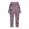 thumbnail image 7 of UVEASISHA Womens Print Skirted Leggings Capris Yoga Gym Pants with Skirt High Waisted Stretch Workout Tights Purple L, 7 of 7