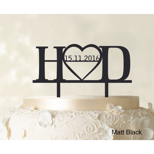Monogram Personalized Cake Topper Custom Wedding Cake Topper Cake Decorations Color Option Available 5-7 Inches Wide