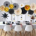 thumbnail image 6 of Gold Party Hanging Paper Fans Decoration, Wedding Birthday Graduation Party Supplies Home Decoration Round Events Accessories Set of 8, 6 of 6