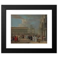 thumbnail image 2 of Luca Carlevarijs 24x20 Black Modern Framed Museum Art Print Titled - View of Piazza San Marco with the Torre Dell'Orologio, Venice, 2 of 5