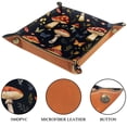 thumbnail image 3 of Women Girls Leather Square Dish Trinket Plate Jewelry Tray for Mothers Day Birthday Gift, Mushrooms and Butterflies Patterns, 3 of 6