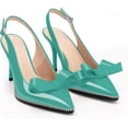 thumbnail image 4 of Women's Sexy Slingbacks Bow Stiletto Heels Closed Pointed Toe Pumps Bead Buckle Strap High Heels Dress Shoes, 4 of 12