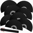 thumbnail image 1 of Set de abanicos plegables chinos ATTRACME para Line Dance Black x8, 1 of 7