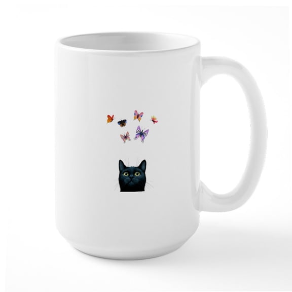 CafePress - Cat 606 Mugs - 15 oz Ceramic Large White Novelty Mug