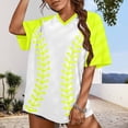 thumbnail image 2 of Dyfzdhu Baseball Mom Shirts Loose Fit T Shirt Heart Graphic Tee Funny Short Sleeve Tops Summer T Shirt Yellow, 2 of 8