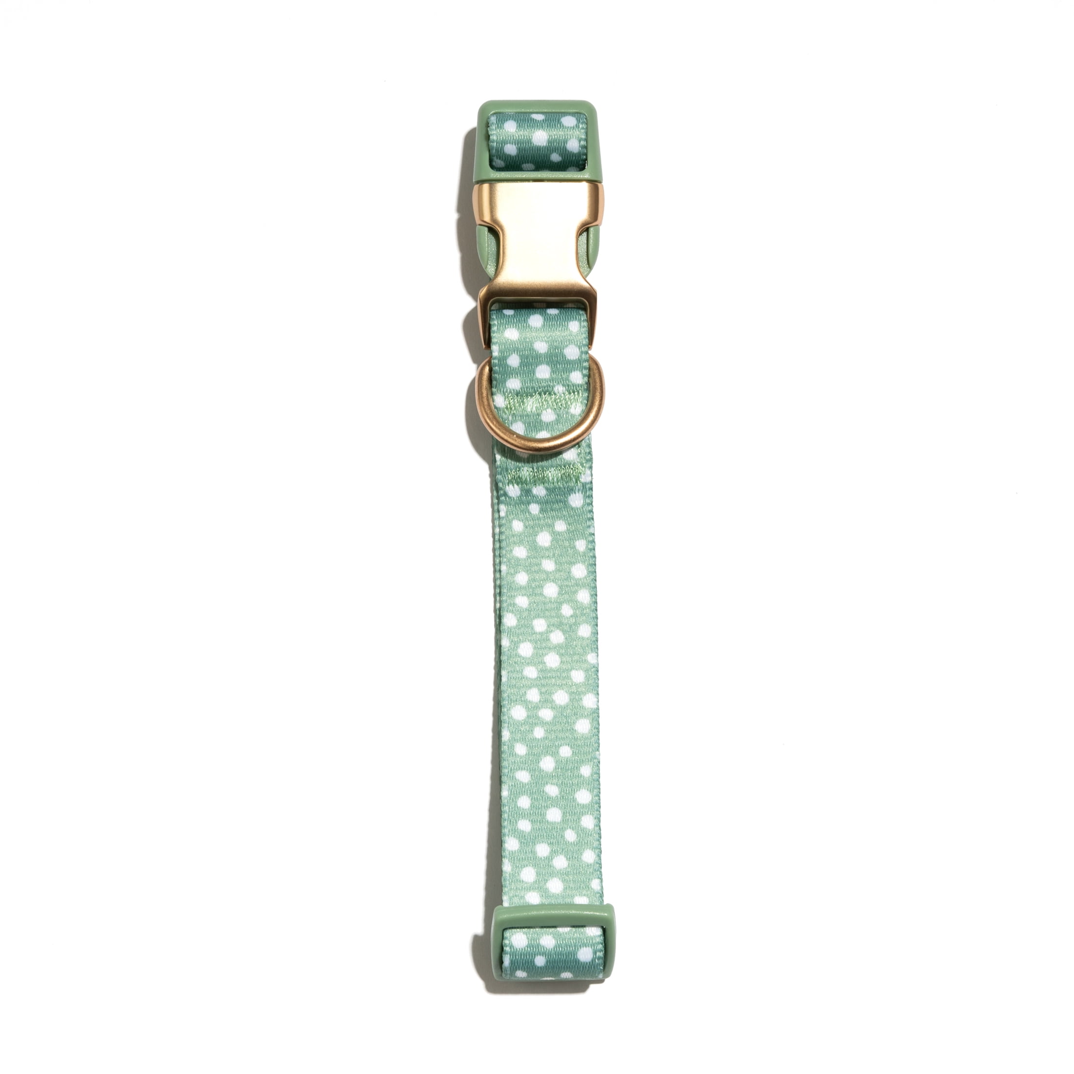 Vibrant Life Adjustable Fashion Dog Collar, Green Polka Dot, Large