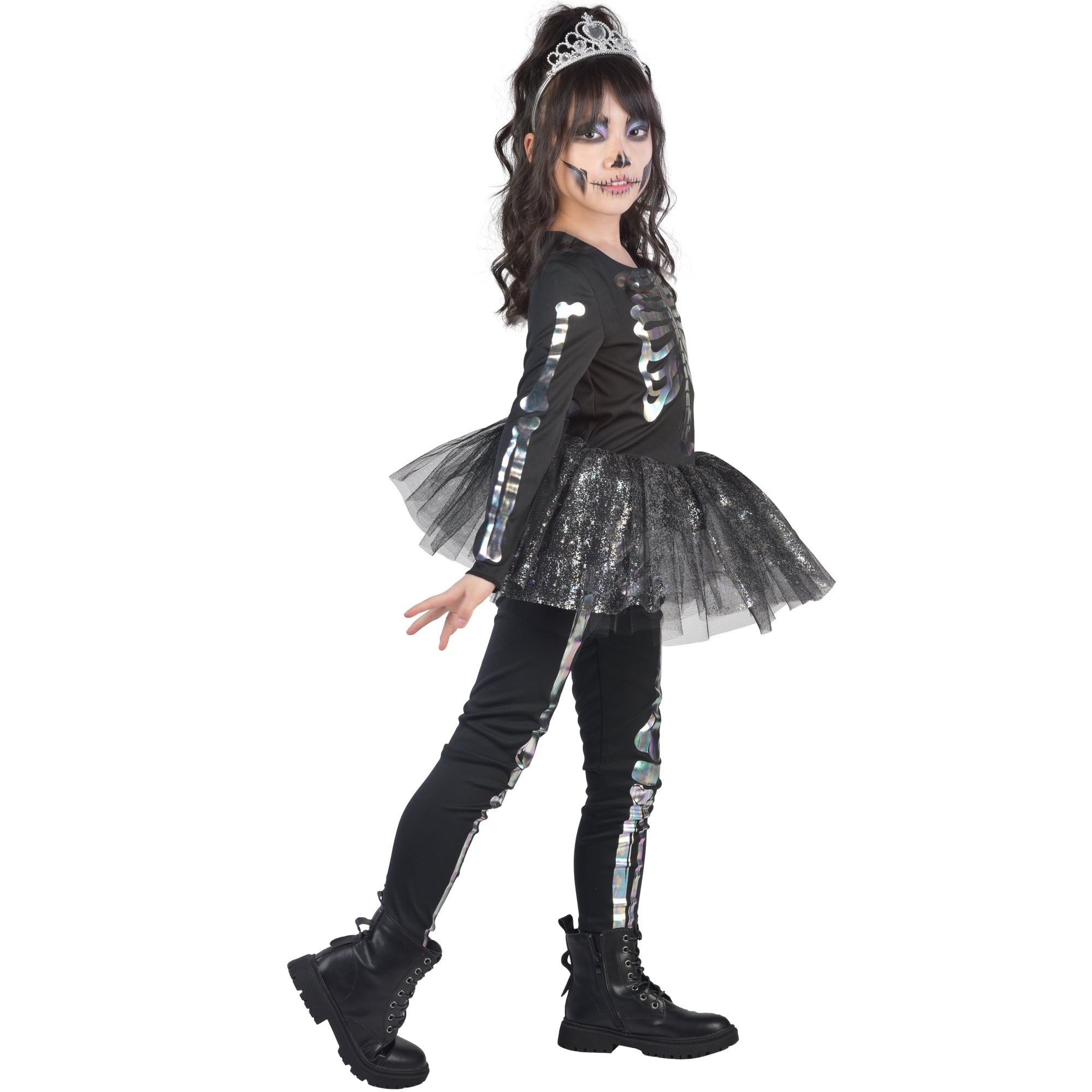 Skelerina Halloween Costume for Children, Girl's Size S (6/6x), by Way to Celebrate