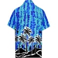 thumbnail image 2 of HAPPY BAY Men's Hawaiian Shirts Short Sleeve Button Down Shirt Mens Holiday Shirts Summer Beach Casual Aloha Tropical Shirts for Men Funny M Aloha, Bright Blue, 2 of 6