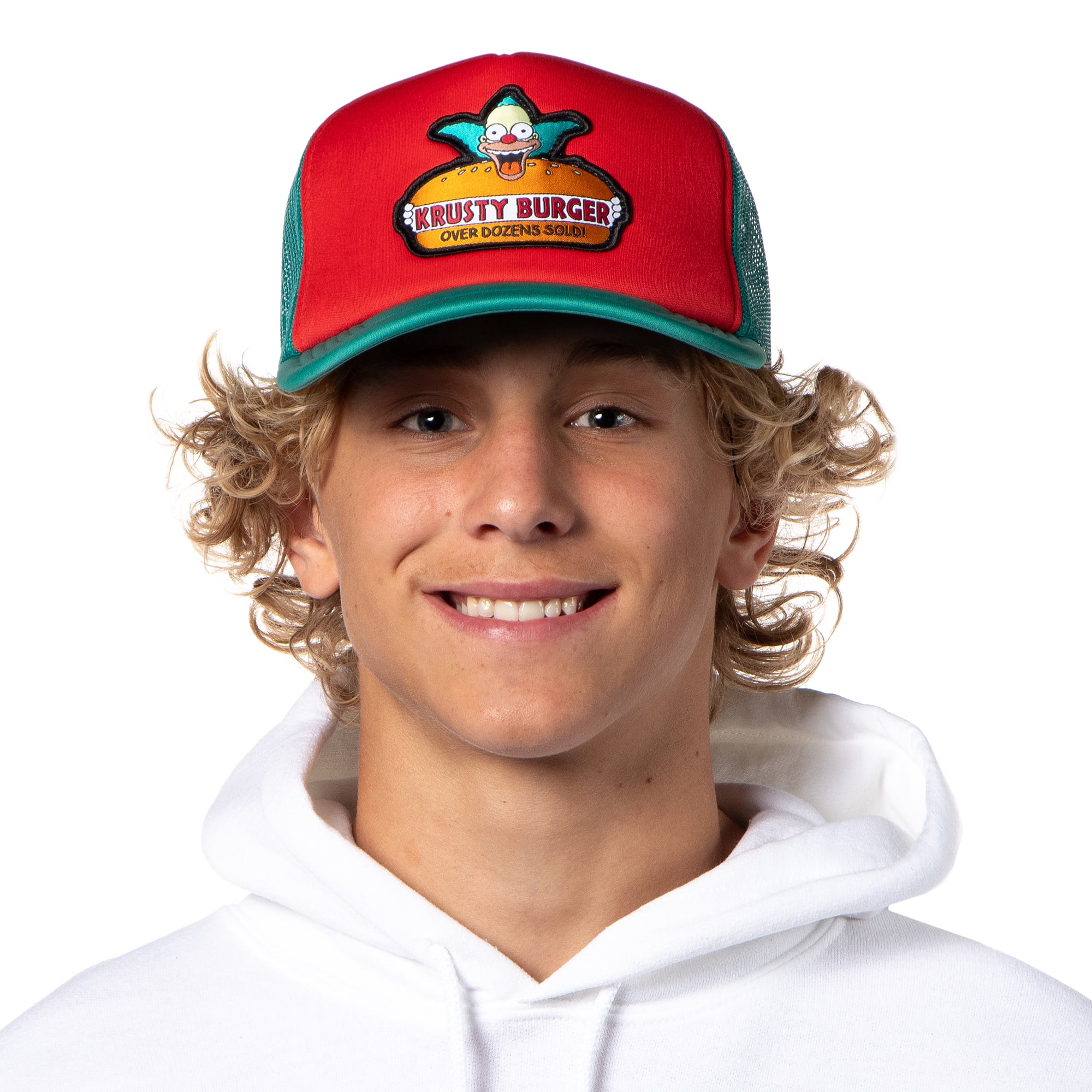 The Simpsons Krusty Burger Dozens Sold Embroidered Adult Mesh Back Snapback Baseball Cap Hat OSFM