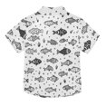 thumbnail image 2 of Dailycode Small Short Sleeve Button Down Shirts Cute Line Fishes Casual Shirt 3-10 Years, 2 of 9