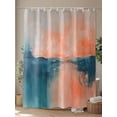 thumbnail image 4 of Fsddascl Teal Pink Shower Curtain Set - 72" x 78" Washable Bathtub Curtain with 12 Hooks, Modern Abstract Ombre Oil Painting Aesthetic Waterproof Fabric Stall Shower Curtains for Bathroom/Bathtub, 4 of 6
