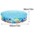 thumbnail image 3 of PVCS Piscine pour Enfants Pliable Bleu Mer Profond Ronde Épaissie Piscine Familiale, 3 of 6