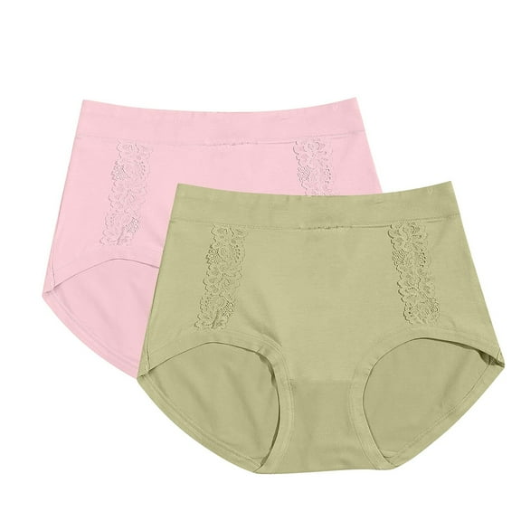 Lace Underwear Women's Underwear Mid Waist Breathable Plus Size Comfortable Khaki Free Size