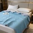 thumbnail image 6 of Cool Summer Quilt, TOUMENY Super Soft Breathable Air-Conditioned Quilt, Lightweight Polyester Cooling Blanket for Hot Sleep Night, 39.37x59 Inch, Green, 6 of 6