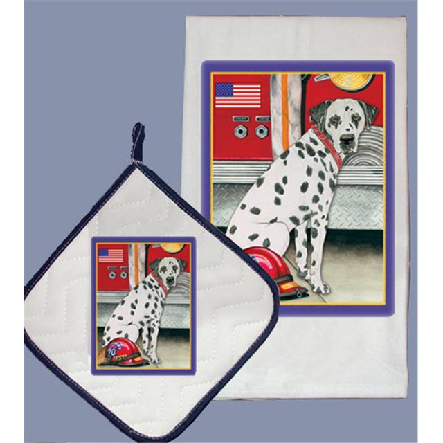 Pipsqueak Productions DP883 Dish Towel and Pot Holder Set - Dalmatian