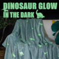 thumbnail image 2 of Dinosaur Throw Blanket Glow in The Dark Blue Lightweight Flannel Fleece Throw Blankets for Nursery Couch Bed Decor Magical Blankets All Seasons Gift for Girls Boys Baby Kids 50x60 Inch, 2 of 7