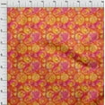 thumbnail image 3 of oneOone Silk Tabby Orange Fabric Batik Dress Material Fabric Print Fabric By The Yard 42 Inch Wide, 3 of 4