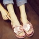 thumbnail image 1 of Zapatos planos de color sólido con zapatillas de flores grandes con lentejuelas a la moda de verano para mujer Wmkox8yii  hj789, 1 of 7
