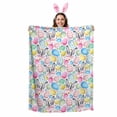 thumbnail image 2 of Throw Blanket Fleece Throw Blanket 40x50in, Spring Easter Bunnies Soft Lightweight Bed Blankets Abstract Colored Eggs Fuzzy Couch Blankets for All Season, 2 of 9