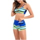 thumbnail image 5 of Traje de baño con pantalones bóxer divididos ahuecados con estampado de color degradado multicolor a la moda para mujer Fridja nalpqowj50516, 5 of 8