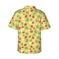 thumbnail image 3 of Balery Floral Strawberr Print Men's Hawaiian Shirts Short Sleeve Beach Shirt Relaxed Fit Vacation Button Down Shirts-Small, 3 of 9