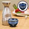 thumbnail image 2 of FELTECHELECTR 4 tazas de cerámica de estilo japonés para vino, sake, té, café, vino y agua., 2 of 6