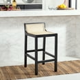 thumbnail image 4 of SAFAVIEH Saito Square Low Back Counter Stool, Black/Natural, 4 of 13