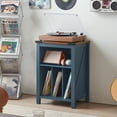 thumbnail image 6 of Mid-Century Modern Media Console Record Player Stand, Storage Table End Table with Display Shelf Holds up to 160 Albums for Music Room, Office, 6 of 6