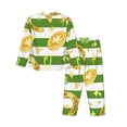 thumbnail image 2 of Kll Watercolor St Patrick Day Print Women'S Long Sleeve Pajamas With Pants Sleepwear Loungewear 2 Set-Medium, 2 of 9