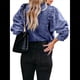 thumbnail image 3 of Camisa Vaquera para Mujer, Chaqueta Vaquera, Camisas Abotonadas de Moda de Otoño, Blusas de Larga Azul S, 3 of 10