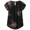 thumbnail image 1 of Sonducket Camiseta de mujer Camiseta plisada estampada Top Cuello Blusa de manga corta Prendas para la parte del cuerpo Negro METRO Sonducket AP003086-02, 1 of 6