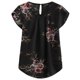 thumbnail image 3 of Guardurnaity Camiseta de mujer Camiseta plisada estampada Top Cuello Blusa de manga corta Prendas para la parte del cuerpo Negro XXL Guardurnaity AP003086-05, 3 of 6