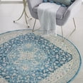 thumbnail image 6 of Nourison Tranquil Center Medallion Ivory/Turquoise 5'3" x ROUND Area Rug, (5 Round), 6 of 8