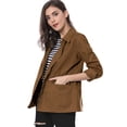 thumbnail image 3 of Chaqueta Utilitaria Ligera Con Bolsillos Con Solapa En La Cintura Con Cordón Para Mujer marrón XS, 3 of 6