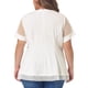 thumbnail image 3 of Agnes Orinda Blusas de Verano de Manga Corta con Cuello Redondo y Peplum para Mujeres Talla Grande 3X Blancas, 3 of 6