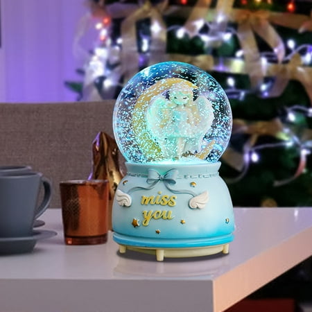 

Banghong Girl Dream Crystal Ball Angel-Wings Music Box Moon Drift Snow Turn Resin Ornaments Valentine S Day Gift Home & Office Decor Easy To Use 30ml
