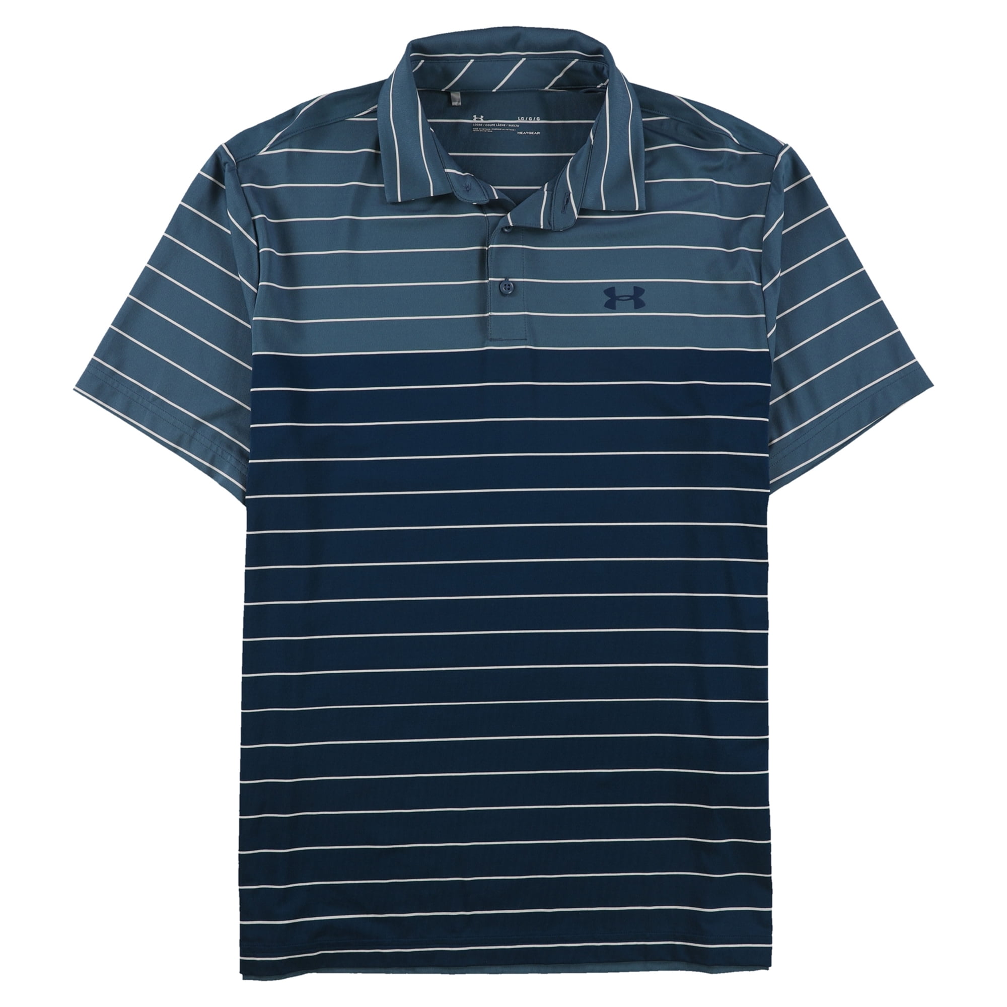 Under Armour Mens Pinstripe Rugby Polo Shirt, Green, Large