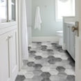 thumbnail image 2 of 10 Pcs Cement Black and White Floor Sticker Hexagonal Removable Anti-Slip Tile Stickers Bathroom Sticker Home Decoration, 2 of 8