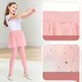 thumbnail image 7 of Ruyang Toddler Girls Leggings Star Sequin Decor Mesh Tulle Skirt Leggings Kids Elastic Waist Dance Skirt Pants School Performance Trousers, 7 of 7