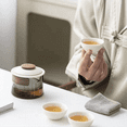 thumbnail image 4 of 1 Bowl 3 Cups Tea Cup Set Household Tea Making Travel Tea Set Outdoor Portable Bag Chinese Tea Set Supplies, B, 4 of 7