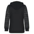 thumbnail image 6 of Drses Women's Contrast Lace Long Raglan Sleeve Stretch Kangaroo Pockets Hoodie Sweatshirts, 6 of 8