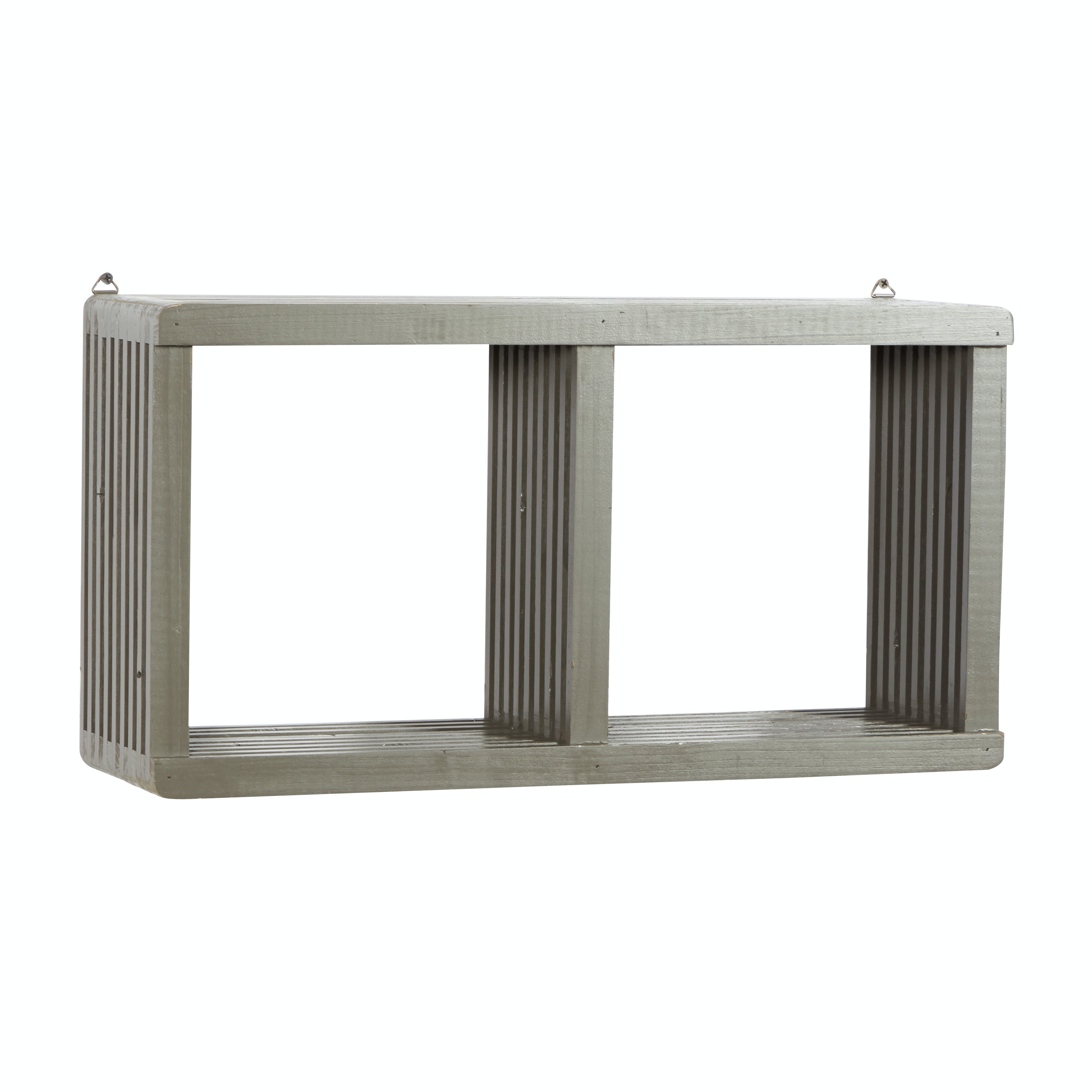 DecMode Grey Wood Contemporary Wall Shelf