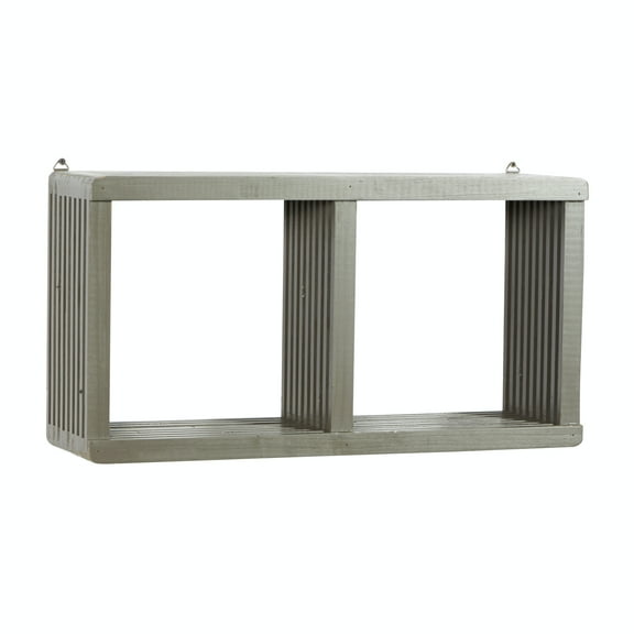 DecMode Contemporary Gray Wood Wall Shelf, 23"W x 12"H