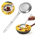 thumbnail image 2 of New Fine Mesh Skimmer Spoon, Professional 304 Stainless Steel Hot Pot Fat Strainer for Oil Filter Skimming Grease and Foam, Durable Multi-Functional Kitchen Cooking Mesh Food Strainer Ladle, 2 of 9
