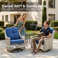 thumbnail image 6 of Vcatnet 5 Pieces Outdoor Patio Furniture Set High-Back Wicker Rattan Conversation Set Outdoor Sectional with Swivel Chairs and Coffee Table, Navy Blue, 6 of 11